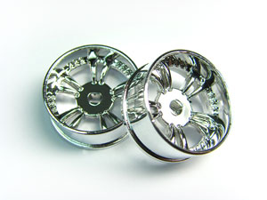Atomic Mini-Z MA-010 T.S. Wheel - Wide - +3 Offset - Silver