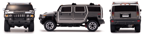 Kyosho Mini-Z Hummer H2 GlossCoat AutoScale Body - Metallic Grey