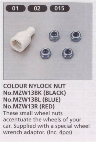 Kyosho Mini-Z Color Nylon Nuts - Black