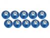 3Racing Mini-Z 2mm Alloy Flanged Lock Nuts - 10PCS - Blue
