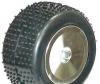 Associated RC18T Mounted Mini Pin Tires with Chrome Wheels