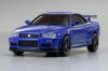 Kyosho dNaNo Nissan Skyline GT-R R34 V spec II  FX-101 MM Tx-Less Complete Chassis Set - Metallic Blue (2.4GHz ASF)