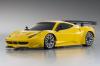 Kyosho Mini-Z Ferrari 458 Italia GT2 MR-03W-MM Tx-Less Body and Chassis Set (2.4GHz ASF) - Yellow