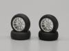 Kyosho Mini Inferno Micro-X Wheel and Tire Set - Chrome - 4PCS