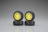 Kyosho Mini Inferno Micro-X Wheel and Tire Set - Yellow - 4PCS