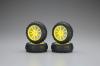 Kyosho Mini Inferno High Traction Wheel and Tire Set - Yellow - 4PCS