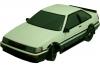 Chassis & Body Set Toyota AE86 Levin (white)